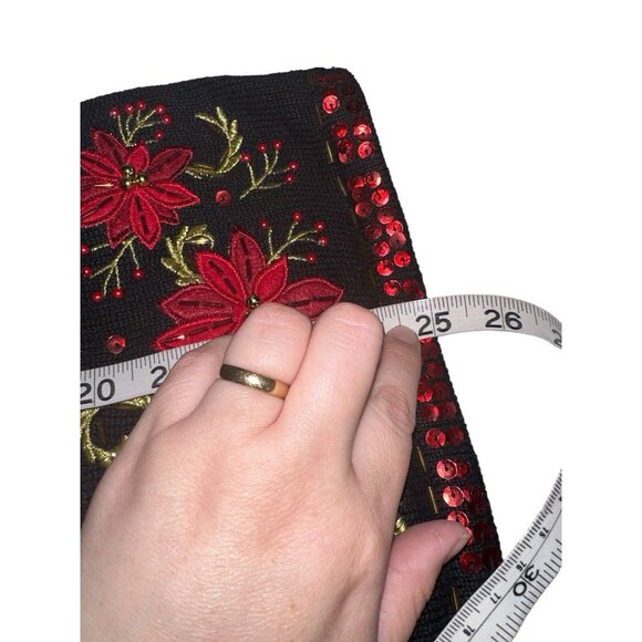 SML Design Womens Beaded Cardigan Sweater Sz M Ramie Cotton Blend Holiday - Picture 6 of 6